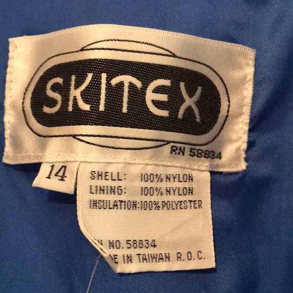 Vintage SKITEX Unisex Blue Ski Snow Bib Overalls Size 14 Yourh - Picture 4 of 7